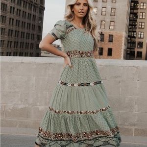 Bohme Embroidered Maxi Dress | Boho Maxi Dress